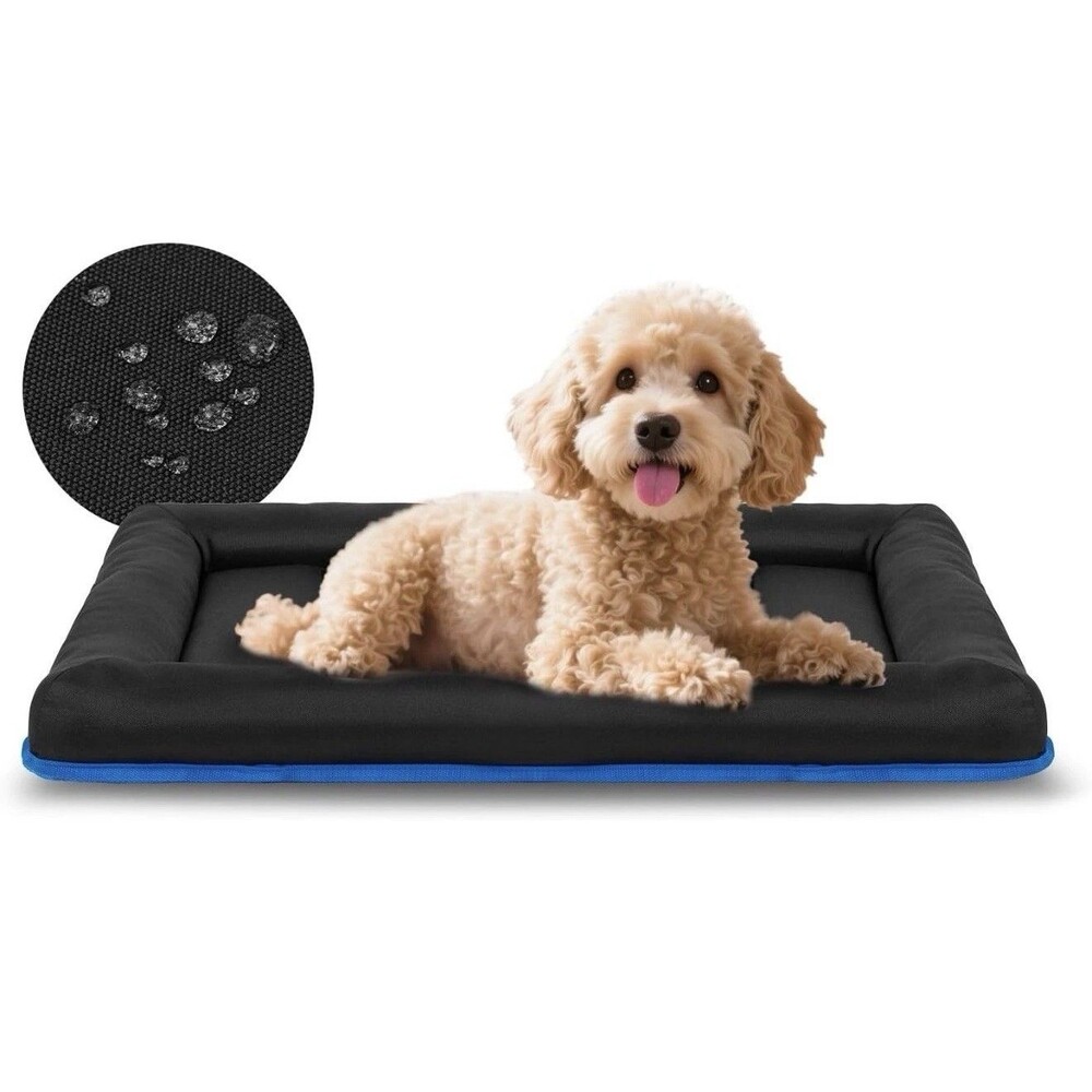 Miguel Oxford Waterproof Dog Crate Bed 40x25x2.5 Black Washable Mat